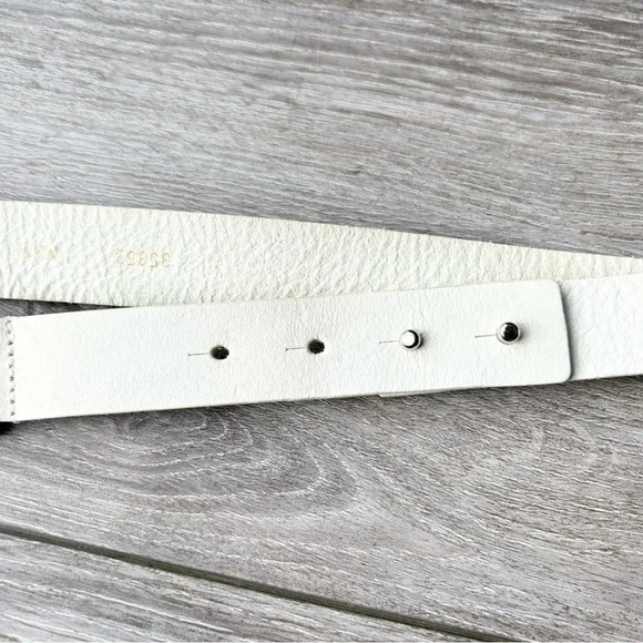 Vintage White Italian Leather Belt Made in Canada main image 12